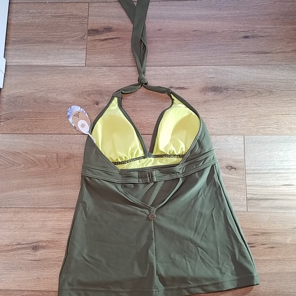 prAna small Lahari Tankini Swim Top Cargo Green - Picture 9 of 11